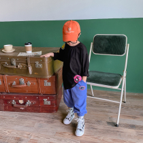 Pure Cotton Boy Striped Long Sleeve T-Shirt Tide New Fall CUHK Childrens Baby Korean Version Foreign Air Childrens Blouse Child Clothing