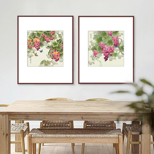 Cross -STITCH 2023 Новая линия вышитая фруктовая винограда маленькие части гостиной спальня простая современная ветряная вышивка