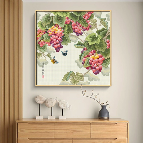 Cross -STITCH 2023 Новая линия вышитая фруктовая винограда маленькие части гостиной спальня простая современная ветряная вышивка