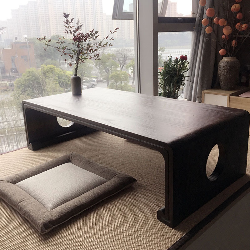 Small table, solid wood tatami tea table, floating window, coffee table, window sill, tea table