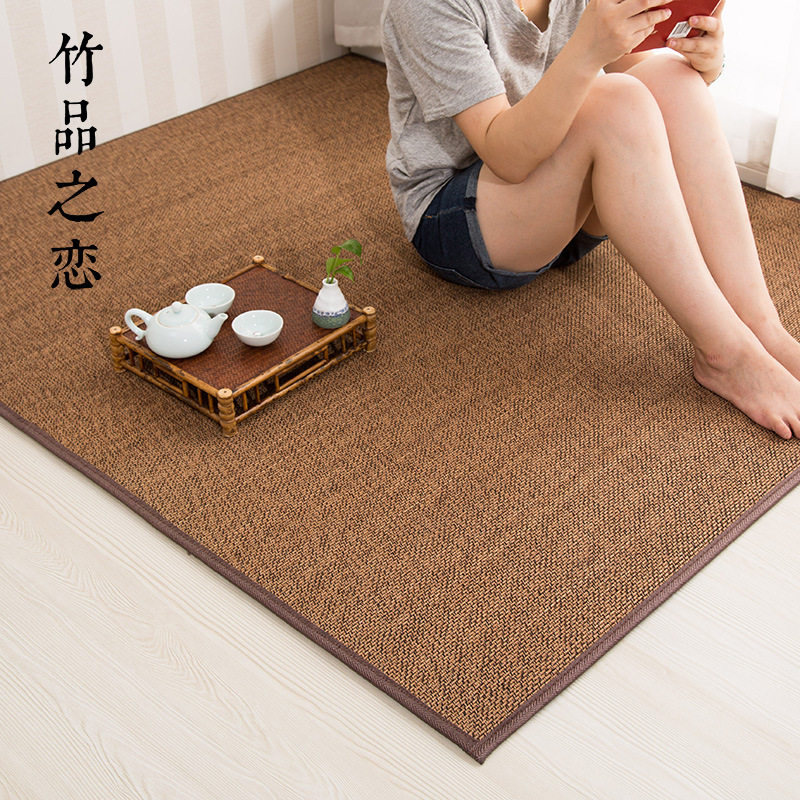 Home Bedroom Floating window tatami mat Japanese style Artisanal Bamboo-style Dining Room Tea Table Mat Rectangular Ground Mat