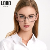 Оверты Loho Anti -Radiation Anty -Blue Light Polygon нерегулярные очки, поверхность лица, маленькие чистые красные черные рамки LHA004