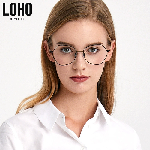 Оверты Loho Anti -Radiation Anty -Blue Light Polygon нерегулярные очки, поверхность лица, маленькие чистые красные черные рамки LHA004