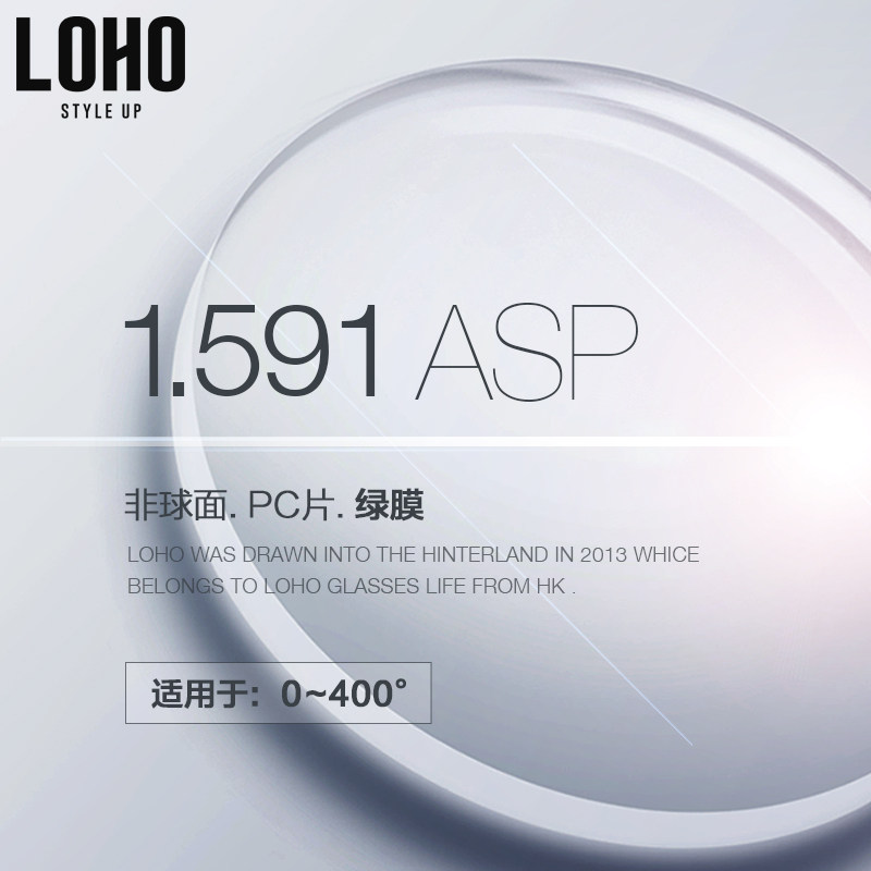 LOHO EYEGLASS lens 1 591PC Cosmic green film Aspherical myopia eyeglass lens 2 pieces