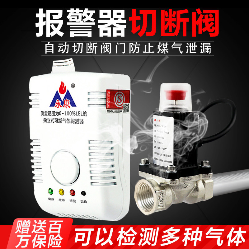 Yongkang household gas alarm automatic solenoid valve household gas alarm natural gas pipeline alarm fire fighting