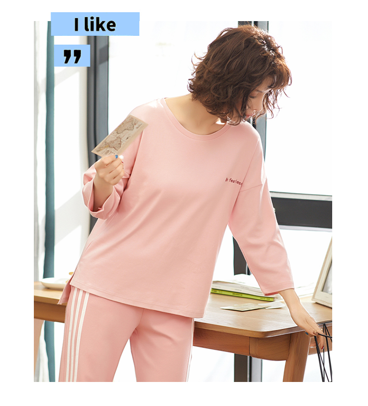 Phiên bản Hàn Quốc của phụ nữ đồ ngủ xuân hè thu đông tay dài bằng cotton hai mảnh phù hợp với những cô nàng ngọt ngào và đáng yêu có thể mặc đồ ở nhà đồ bộ mùa hè