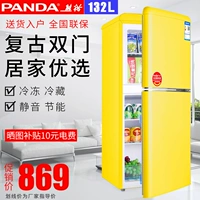 PANDA / Panda BCD-132 Tủ lạnh nhỏ Hộ gia đình Tủ lạnh Tủ lạnh Màu đông lạnh Cửa đôi Nhà Retro electrolux tủ lạnh