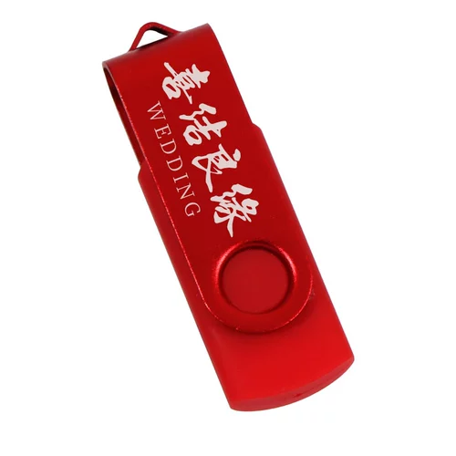 Красный крутящийся USB-флеш-накопитель, памятные карточки, 16G, делается под заказ