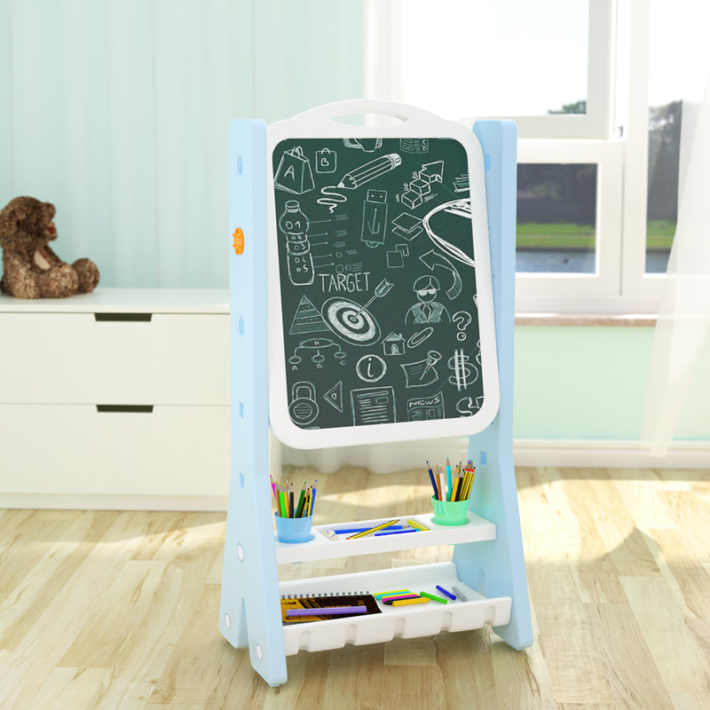Bebe Cuddling Children Small Blackboard Home Bracket Dust-free Erasable bifacial magnetic drawing board Baby graffiti easel
