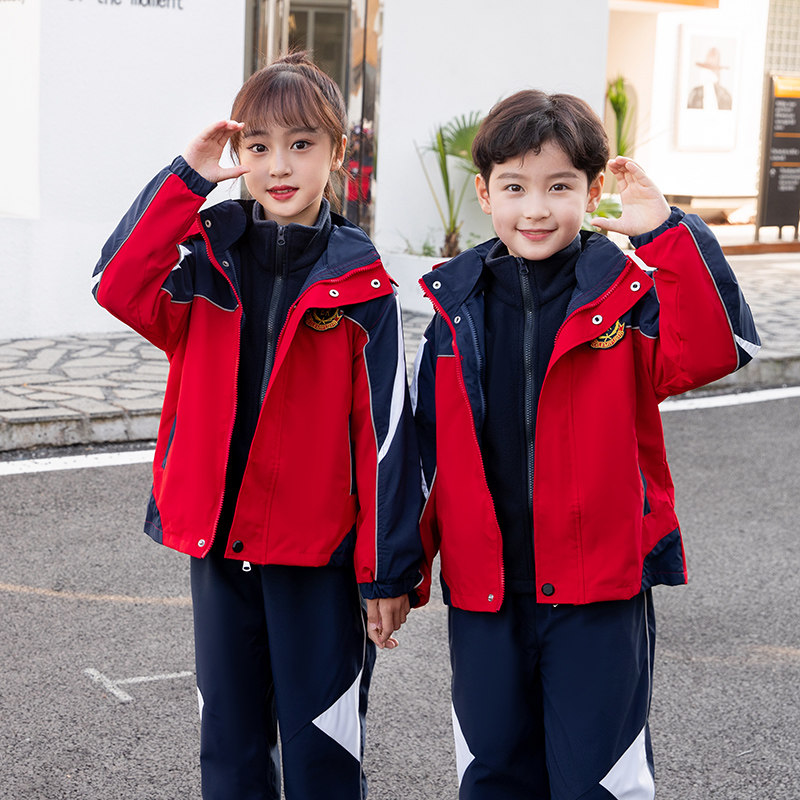 New kindergarten uniforms spring, autumn and winter jackets primary school uniforms boys and girls class uniforms winter three-piece suit