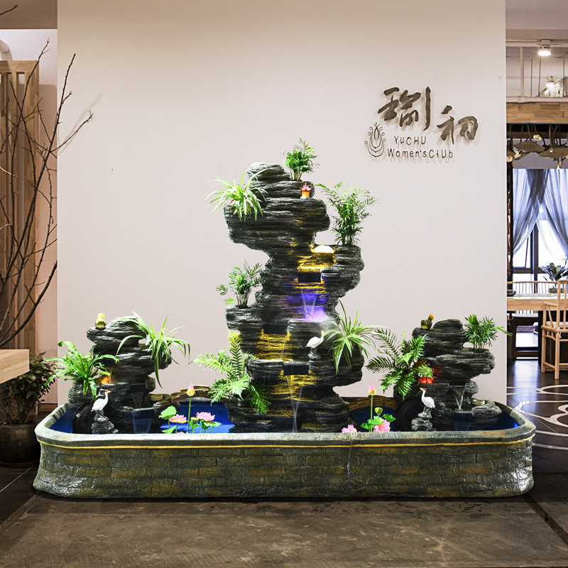 Outdoor rockery fountain garden courtyard decoration lucky feng shui wheel company office living room landscape decoration