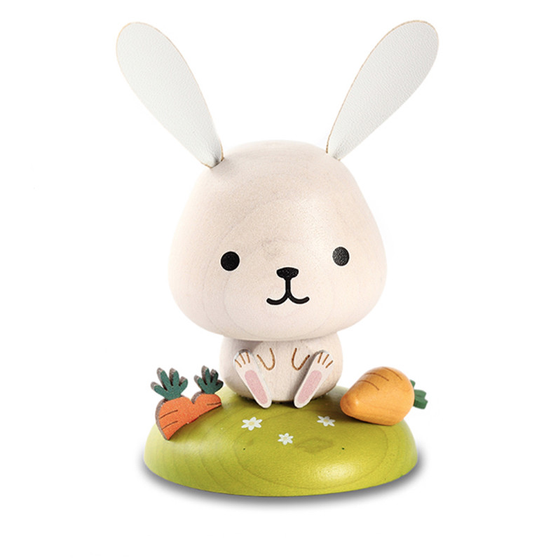 Jeancard Wooden Cartoon Animal Rabbit On-board Hem Interior Decoration Home Swing Accessories Children Girl Gifts