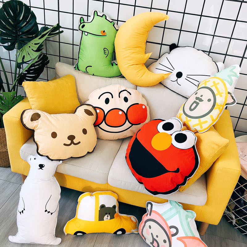 Phòng trẻ em phim hoạt hình bánh mì siêu nhân mè đường phố vịt bông gối sofa đệm gối có thể tháo rời và có thể giặt - Trở lại đệm / Bolsters Chăn gối văn phòng 3 in 1