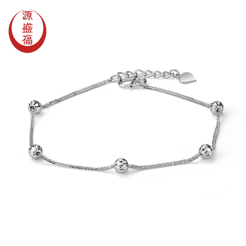 Yuan Sheng Fu's New Pt950 Premium Fashion Fortune Bead Platinum Bracelet, Genuine Women's Platinum Jewelry Promotion Yuan Sheng Fu's New Pt950 Premium Fashion Fortune Bead Platinum Bracelet, Genuine Women's Platinum Jewelry Promotion