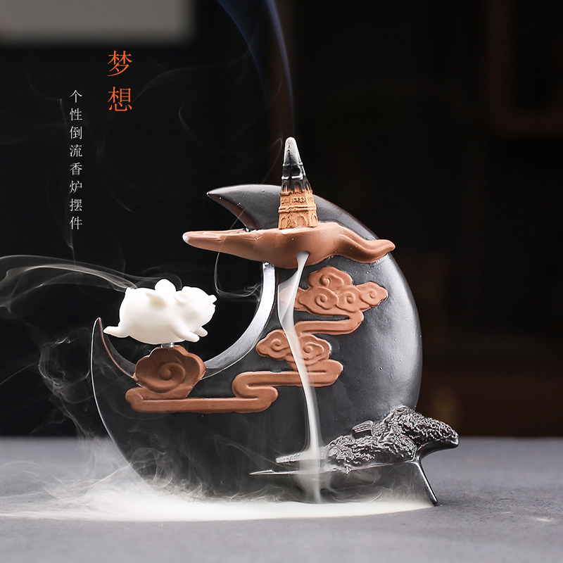 Creative Chinese Home Back-Back Incense Stove Tricks of the Living Room Office Inner Aroma Lavender Decorations Ornamental Furnishing