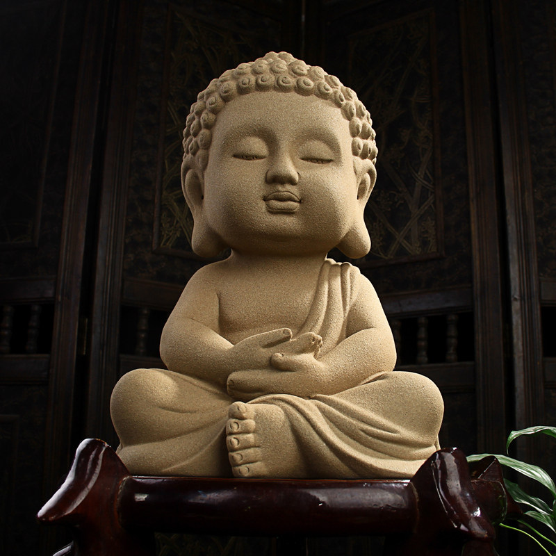 The Buddha statue of Amitabha Buddha Shakyamuni living room entrance is dedicated to the handicraft