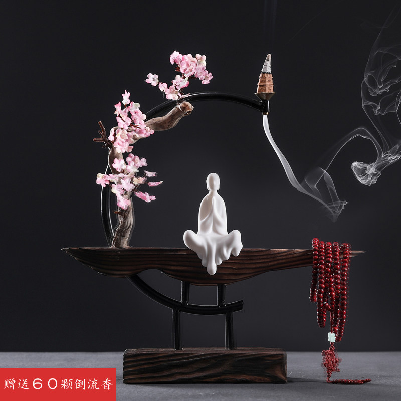 New Chinese creative back-turned incense stove Incense Stove Pendulum Pieces Home Genguan Living-room Office Inner Zen Imagery Decoration Gift