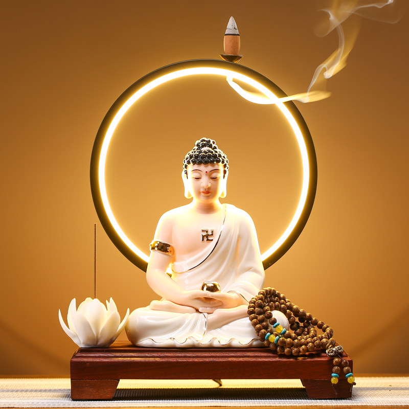 Chinese-style Saga Mani Buddha portrait ornament ceramic home living room entrance for the tabletop ornaments to see the world sound like