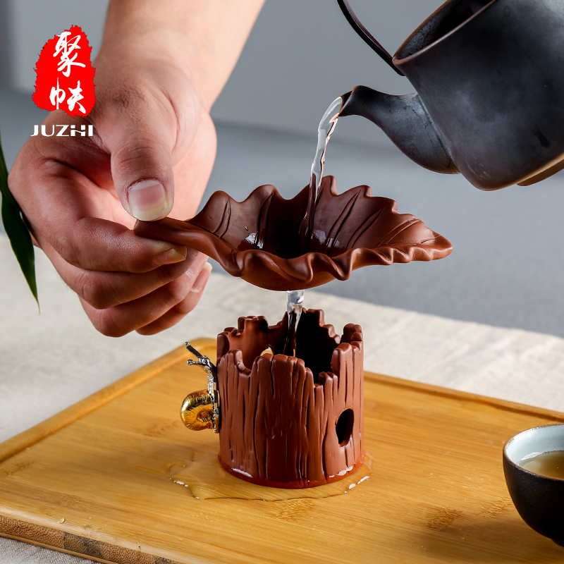 Poly Purple Sand Tea Leak Filter Tea Ware Handmade Creative Leaves Tea Filter filter Gongfu Tea Road spare parts