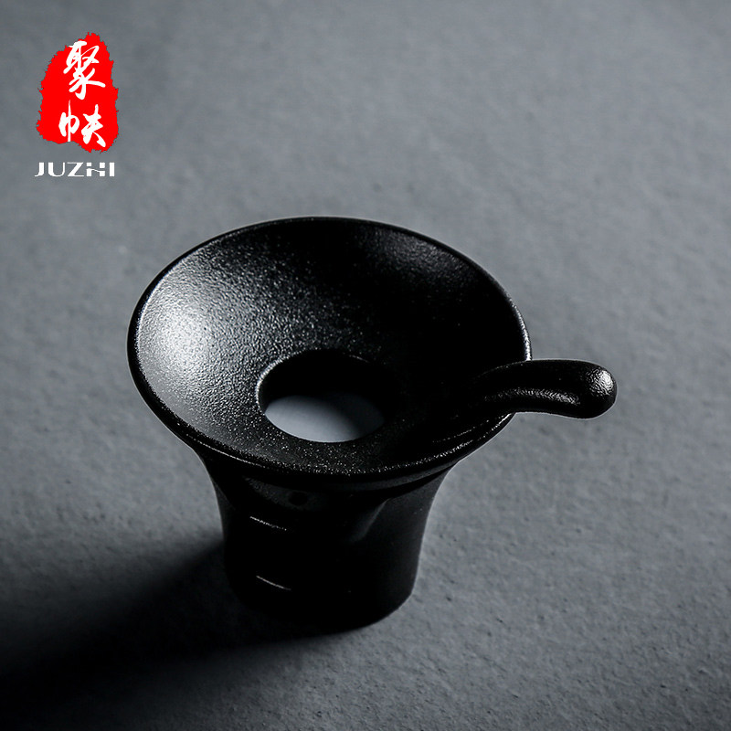 Juyi Black Zen Tea Leak Filter Tea Maker Black Pottery Kung Fu Filter Mesh Tea Maker Ceramic Tea Set Filter Tea
