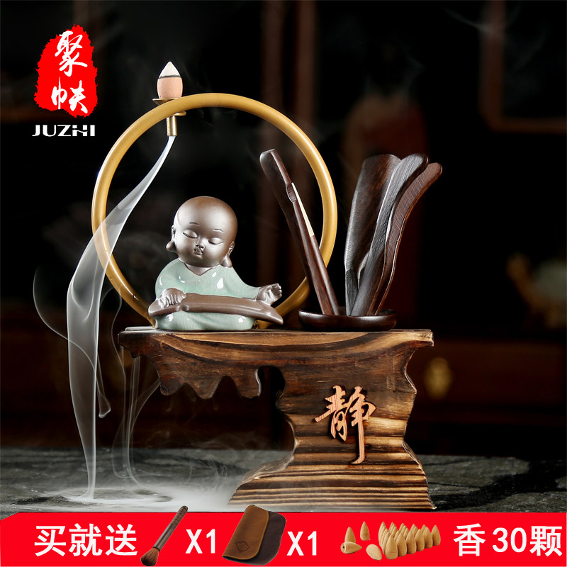 Tea Trail Six Gentleman Kung Fu Tea With Black Sandalwood Solid Wood Suit Accessories Combined Pen Holder Tea Needle Tea Spoonful Tea Spoonful