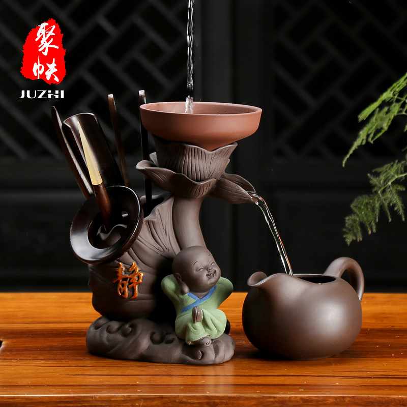 Tea leak net tea filter Creative little monk Purple Sand Kongfu Tea Accessories Tea Maker 6 Gentleman Suit-Taobao