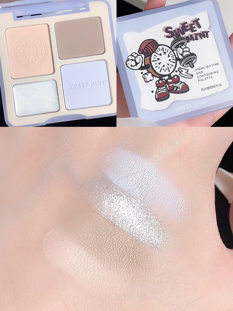 Complex matte brightening highlighter, three dimensional eye shadow for face for contouring, face blush
