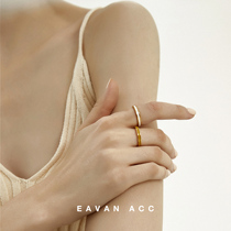 EAVAN Manhattan minimalist versatile niche niche multi-color enamel glaze titanium steel gilded fashionable new ring tail ring