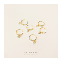 EAVAN ACC Your name Exclusive custom letters French Micro-set 3A Zircon French ins ring