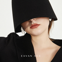 EAVAN ACC WHITE PEACH WINE ENAMEL GLAZE TRENDY ASYMMETRICAL FRIGID WIND EARLESS PIERCED EAR CLIP DESIGNER EARRINGS