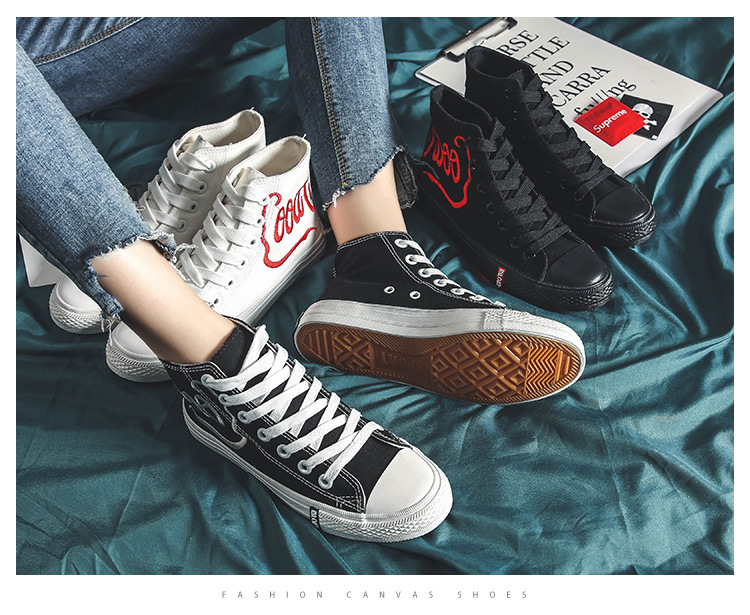 Giày vải hip hop nữ 2018 phiên bản Hàn Quốc mới của học sinh trung học Sen Harajuku ulzzang giày đế bằng thủy triều giày thể thao nữ