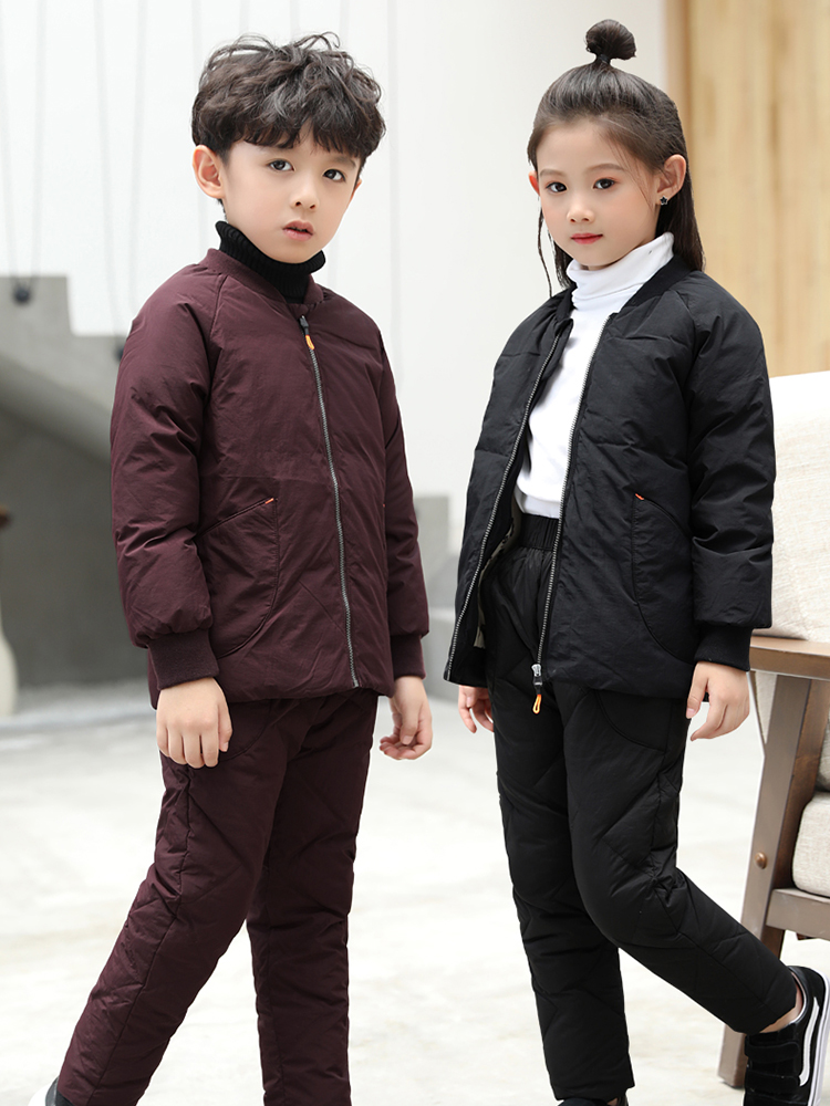 Smart move Zhongda Tong down jacket suit for men and women children light and warm two-piece set of children's down inside