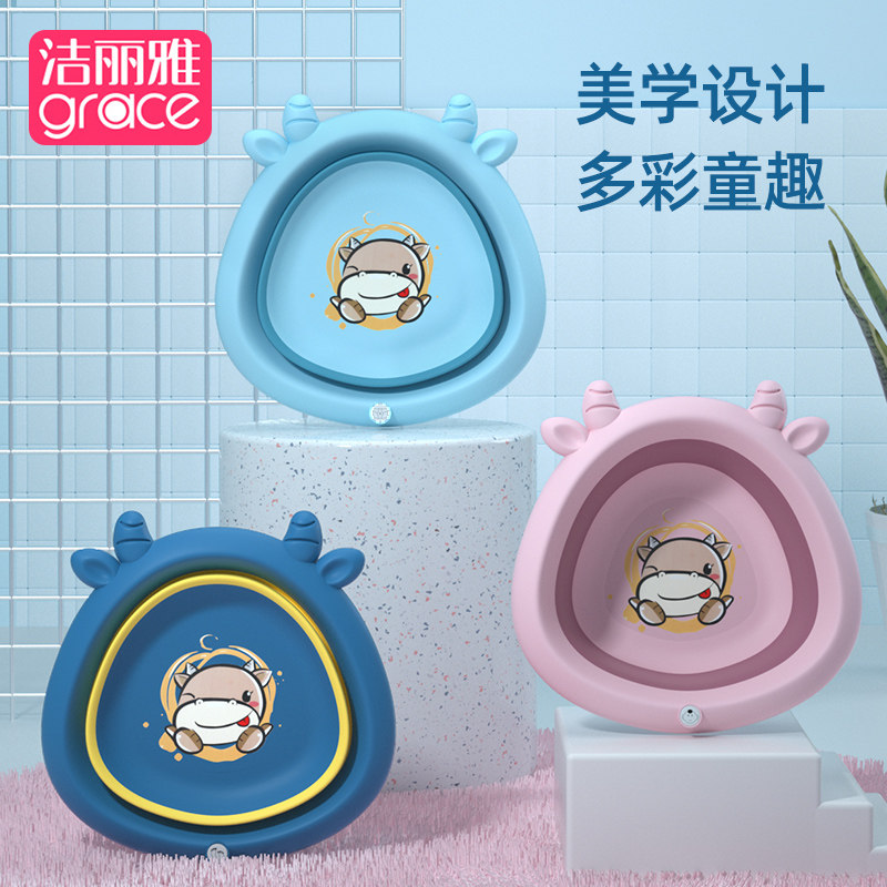 Clean Liya Baby Folding Washbasin 3 Fitted Newborn Child Items Baby Wash face wash fart basin Home Three sets