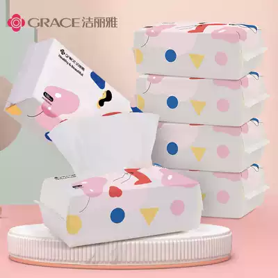 6 packs of Jieya disposable washcloth women's facial cleansing towel facial towel cosmetic cotton soft towel