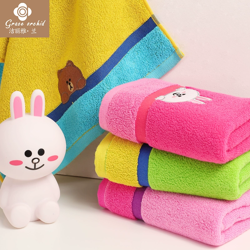 Jie Liya khăn bông dễ thương phim hoạt hình LINEFRIENDS mà cô gái trẻ em khăn mềm gia đình - Khăn tắm / áo choàng tắm