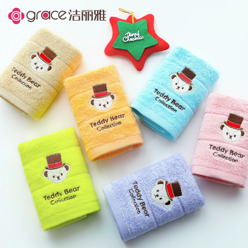 Jie Liya cotton trẻ em khăn nhà dày giặt em bé dễ thương phim hoạt hình mềm thấm nước khăn nhỏ - Khăn tắm / áo choàng tắm