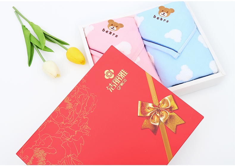 Jie Li Ya 2 hộp quà Bông gạc cặp vợ chồng Nhóm Mua quà tặng sinh nhật - Khăn tắm / áo choàng tắm khăn kỳ lưng
