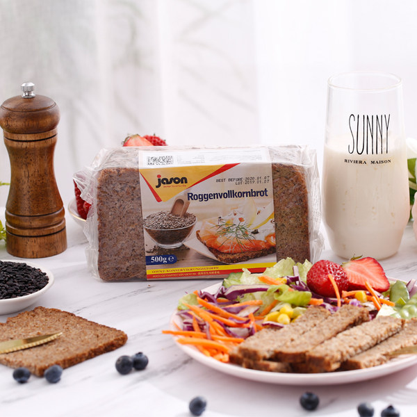 德国进口 Jason 捷森 低脂黑麦面包 250g*4袋 天猫优惠券折后￥12.9包邮（￥42.9-30）多款可选