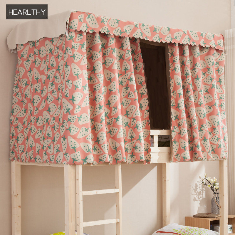 Heartlthy bedroom bed curtain top bunk bottom bunk student dormitory dustproof breathable physical shading strawberry girl heart
