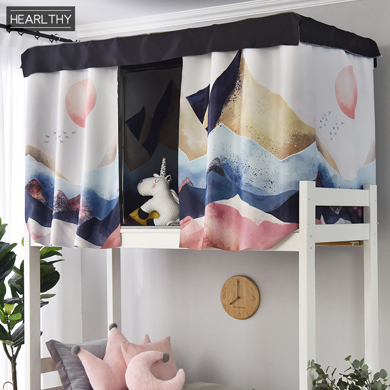 Hearlthy dormitory bed curtain college student dormitory men and women upper bunk lower bunk windshield physical shading landscape Japanese style