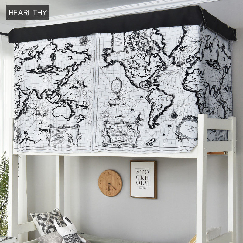 University student dormitory dormitory bed curtain upper and lower bunk men and women physical shading anti-mosquito wind nautical map