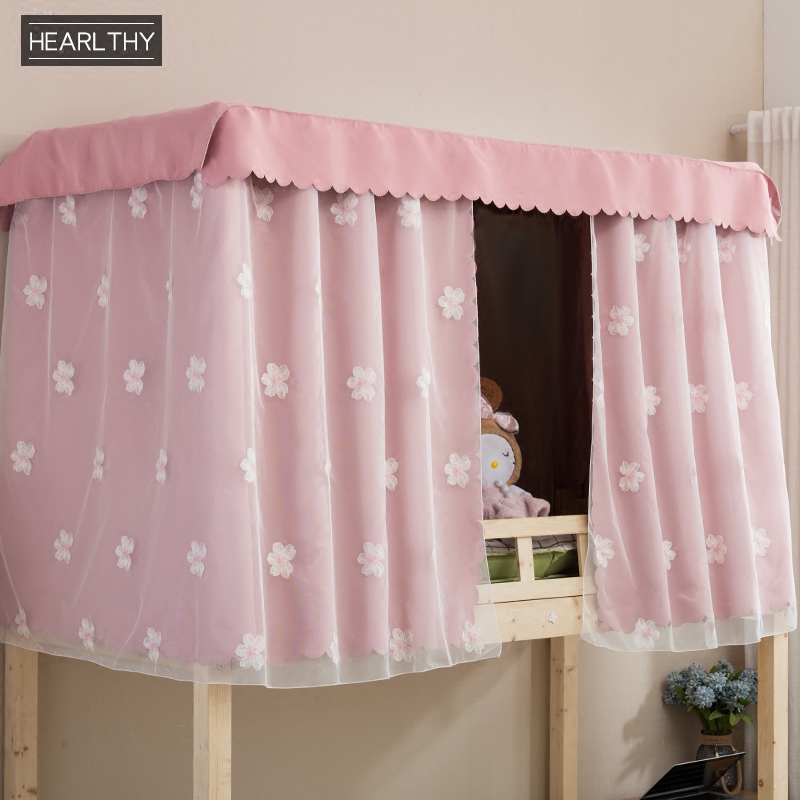 Hearlthy University College Dorm Bed Curtain Sleeping room with bunk bed Mantle Shading veil Shade Little Peach Blossom Girl Hearts