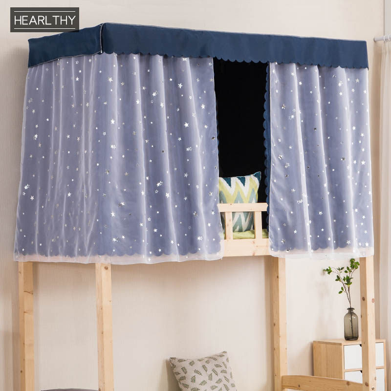 Hearlthy bedroom curtains lay undergraduate student shading dust-proof bed mantle breathable dress curtains full of stars