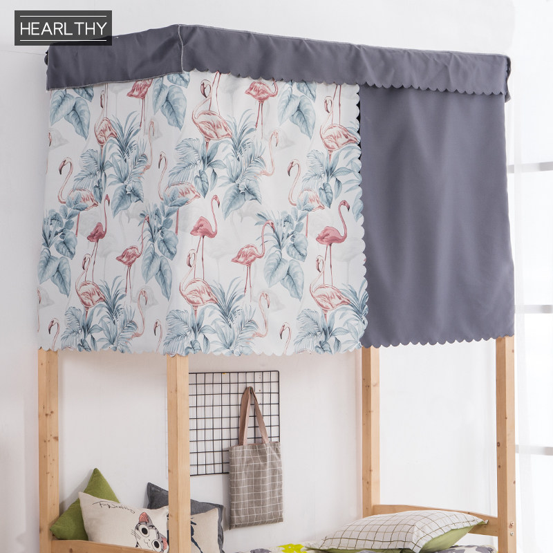 Hearlthy Student Dormitory Bed Curtain Sleeping room laid down with shading collage Flaming Birds ins Wind