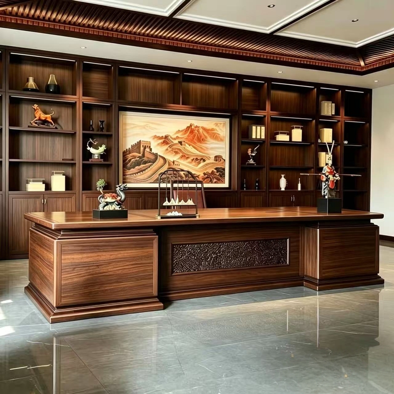 Modern Minimalist Elegant Solid Wood Executive Desk Black Walnut Boss Desk 2026 New High-End Ceo Office Desk Modern Minimalist Elegant Solid Wood Executive Desk Black Walnut Boss Desk 2026 New High-End Ceo Office Desk