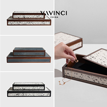 Fanqis simple modern wooden cow hair storage box model room light luxury ornaments bedroom dressing table jewelry box furnishings