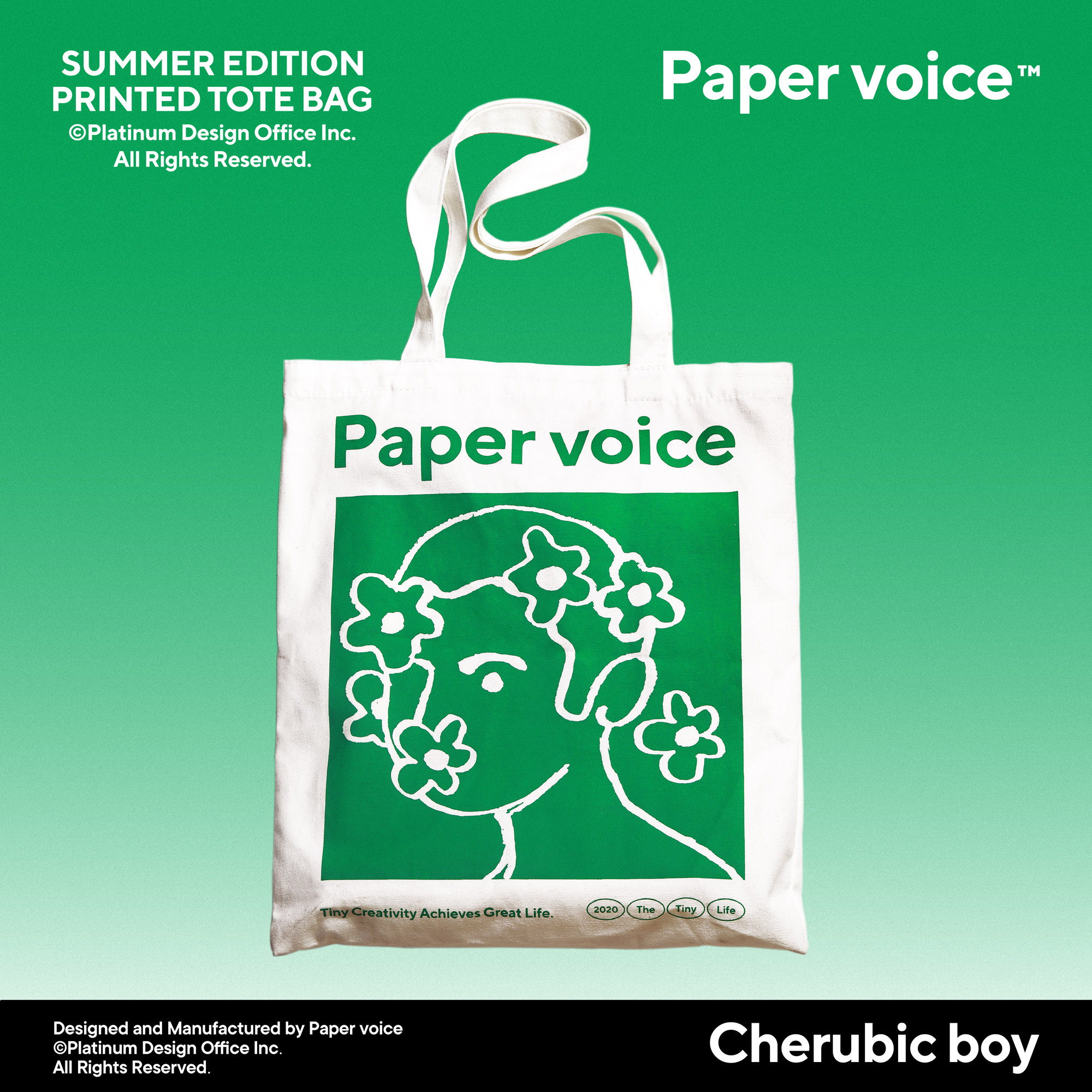 PAPERVOICE Environmental Sail Buttot Pack Daily Commute Fashion Fresh Capacity Shopping Bag Korea Inss