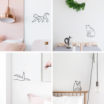 Net red ins cat cartoon childrens room dormitory bedroom warm photo background wall layout wall stickers self-adhesive