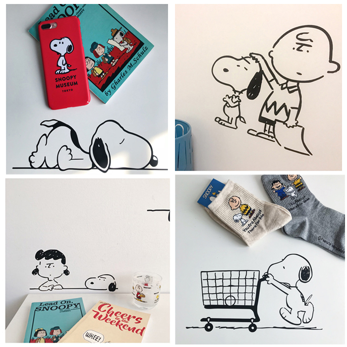 2 Pieces Cute Puppy Wall Stickers Children Room bedroom Living room Romantic Cozy Cute Cartoon Wall Stickers