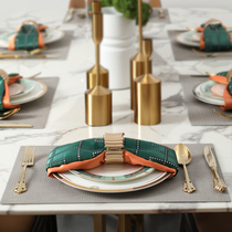 Light Extravagant High-end Free Wash Home Insulation Mat Grey-like Leather Dining Mat Waterproof Anti-Oil Thickened Steak Mat